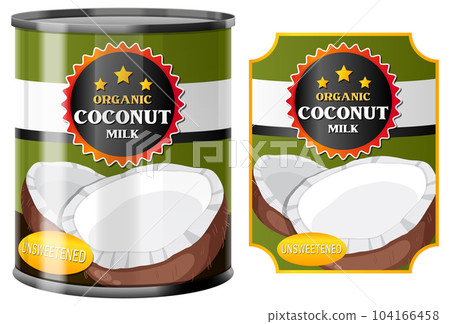 Coconut Milk in Food Can Vector 104166458