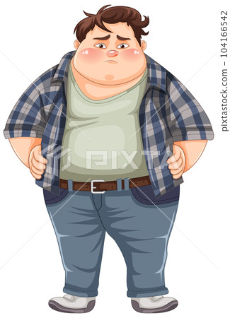 Fat male cartoon character 104166542