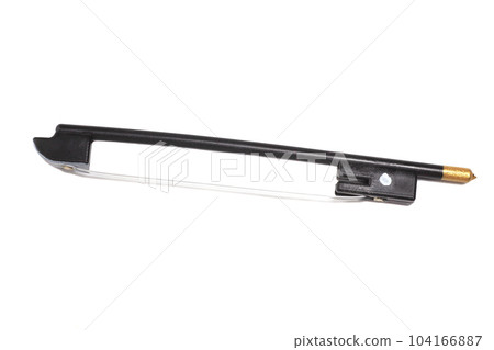 Violin bow isolated on white. Musical instrument. Violin bow isolated on white. Musical instrument. 104166887