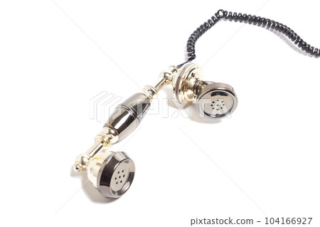 Vintage telephone receiver isolated on white background 104166927