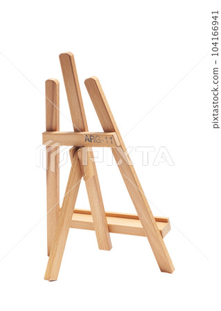 Artist wooden easel isolated on white 104166941