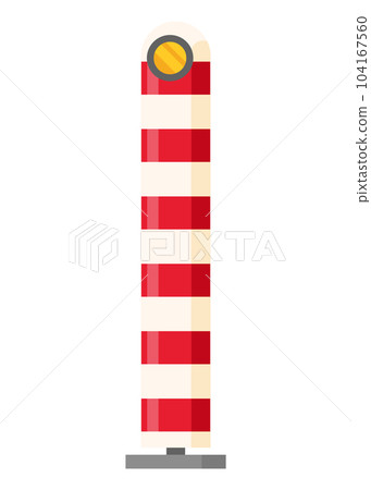 Traffic road repair barrier. Safety barricade or warning alert signs. Streets symbol safe reconstruction, striped coloring of main planned works. Vector illustration 104167560