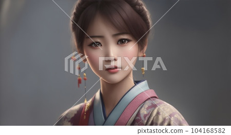 穿著和服的美女 穿著和服的美女 104168582