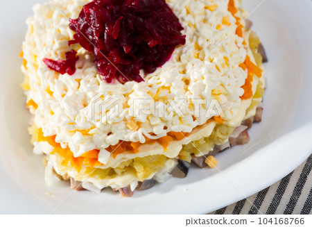 Dressed herring is tasty tradition Russia Dressed herring is tasty tradition Russia 104168766