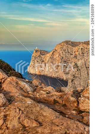 Lighthouse at Cape Formentor in the Coast of North Mallorca, Spain 104168899