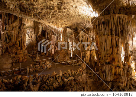Dragon cave, Coves del Drach, (Cuevas del Drach). Porto Cristo. Balearic Islands Mallorca Spain. 104168912