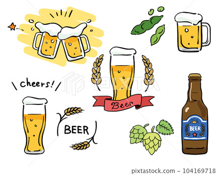 Hand drawn beer illustration set 104169718