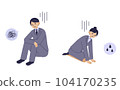 Men and women in suits sitting depressed 104170235