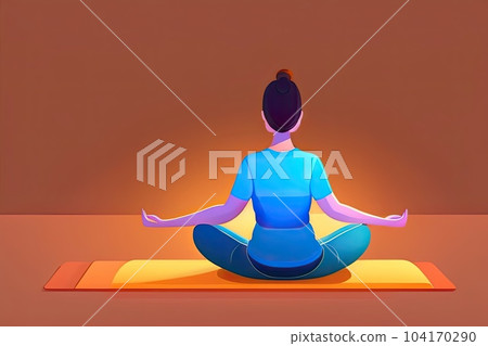 Woman Meditating in Lotus Pose Generative AI Woman Meditating in Lotus Pose Generative AI 104170290