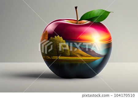 Apple Cartoon Design Illustration Generative AI-插圖素材 [104170510] - PIXTA圖庫