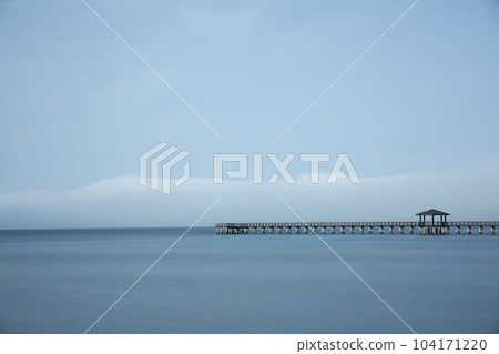 Beach with blue sky and observatory Beach with blue sky and observatory 104171220