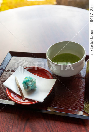 Matcha and hydrangea style Japanese sweets Matcha and hydrangea style Japanese sweets 104171233