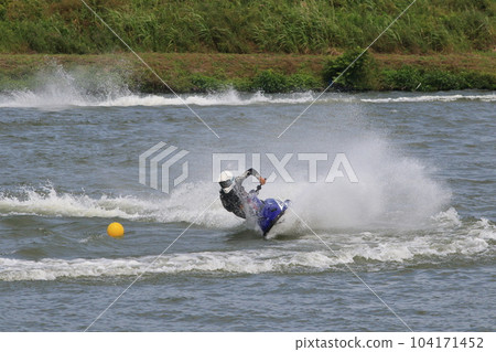 Jet ski that makes a splash and turns marine sports 104171452