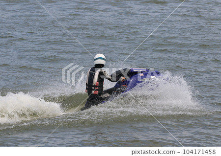 Jet ski that makes a splash and turns marine sports 104171458