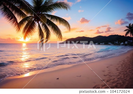 《AI image》Beach resort at dusk 104172024