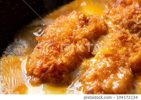 Leftover fried food remake cooking scene. Boil the fried squid with eggs. Leftover fried food remake cooking scene. Boil the fried squid with eggs. 104172134