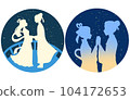 Orihime and Hikoboshi on the night of Tanabata 104172653