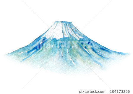 水彩插圖、手繪插圖、富士山 104173296