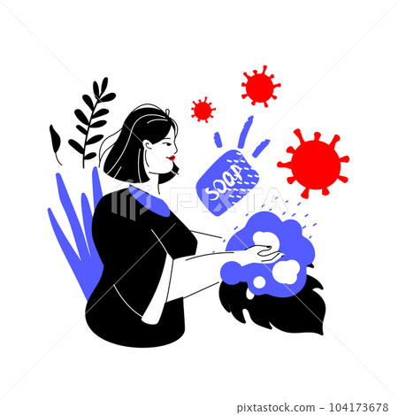 Hygiene and antibacterial soap - colorful flat design style illustration 104173678