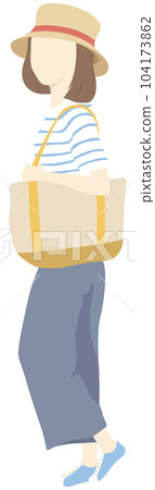 Woman holding a tote bag 104173862