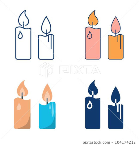 Two burning candles icon set Two burning candles icon set 104174212