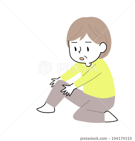 中年婦女擔心她的膝蓋 中年婦女擔心她的膝蓋 104174310