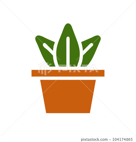 Plant icon solid brown green colour symbol illustration. 104174865