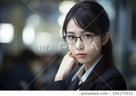 女性上班族思考:AI 生成圖像 女性上班族思考:AI 生成圖像 104175015