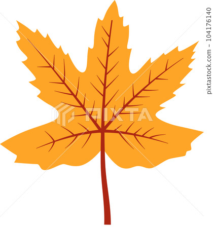 Autumn fall leaves decoration element, flat style illustration. 104176140