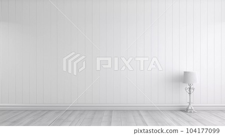 White Wooden Wall and Light Floor White Wooden Wall and Light Floor 104177099