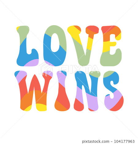Vector lgbt groovy love wins lettering Vector lgbt groovy love wins lettering 104177963