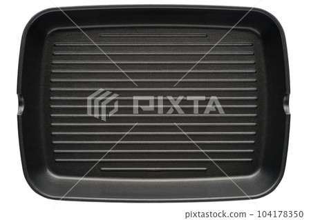 Empty rectangle grill frying pan Empty rectangle grill frying pan 104178350