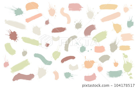 Hand made color brush stroke and blots set. Vector stock illustration isolated on white background for decoration presentation, social media banners, shopping sale template. EPS10 104178517