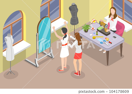 3D Isometric Flat Vector Conceptual Illustration of Atelier 104178609