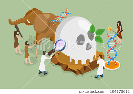 3D Isometric Flat Vector Conceptual Illustration of Anthropology 3D Isometric Flat Vector Conceptual Illustration of Anthropology 104178611