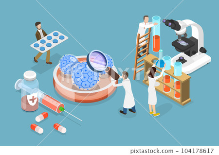 3D Isometric Flat Vector Conceptual Illustration of Human Papillomavirus 104178617