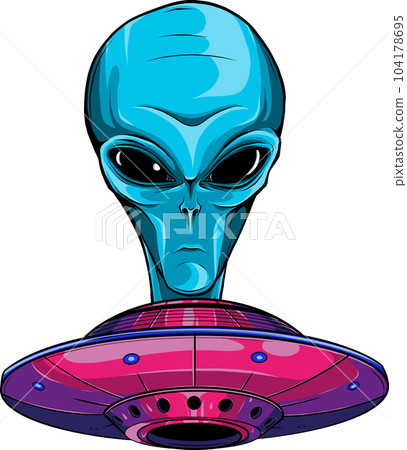 Alien head ufo vector illustration design art 104178695
