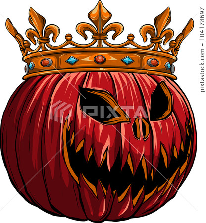 Happy Halloween Pumpkin King vector illustration on white background. 104178697