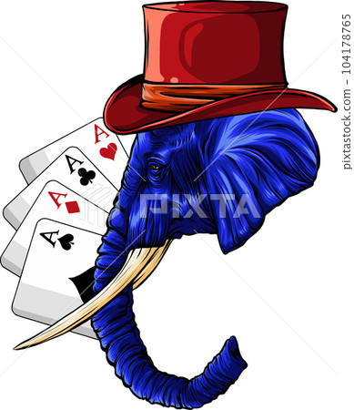 vector illustration of elephant with cylinder hat vector illustration of elephant with cylinder hat 104178765