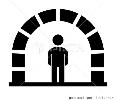 隧道和人物剪影 104178897