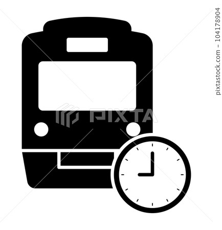 火車和時鐘圖標 104178904