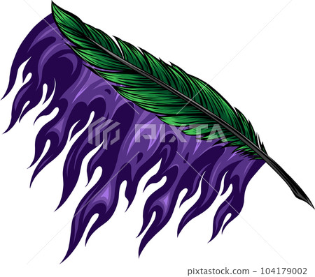 fire flaming feather vector illustration on white background 104179002