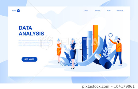 Data analysis vector landing page template - Stock Illustration ...
