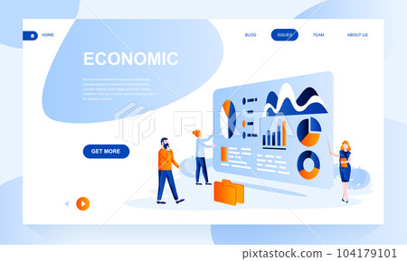 Economic flat landing page template Economic flat landing page template 104179101
