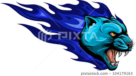 vector illustration of puma head with fire flames vector illustration of puma head with fire flames 104179163