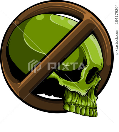 vector illustration of No Skull Symbol Isolated on White Background. 104179204