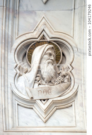 Noah, relief on the facade of Basilica of Santa Croce (Basilica of the Holy Cross) - famous Franciscan church in Florence, Italy Noah, relief on the facade of Basilica of Santa Croce (Basilica of the Holy Cross) - famous Franciscan church in Florence, Italy 104179246