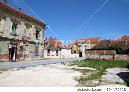 Destroyed house as a result of the war for independence in Pakrac, Croatia Destroyed house as a result of the war for independence in Pakrac, Croatia 104179518