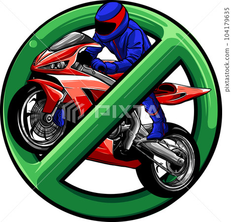 vector illustration of Motorcycle prohibition sign design 104179635