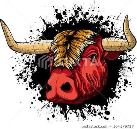 vector illustration of head bull isolated on white background vector illustration of head bull isolated on white background 104179727